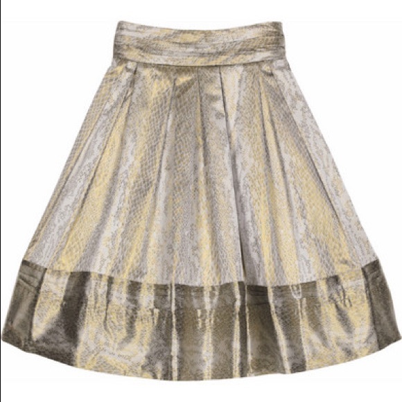 DVF Metallic snake-print Silk skirt - Picture 3 of 5